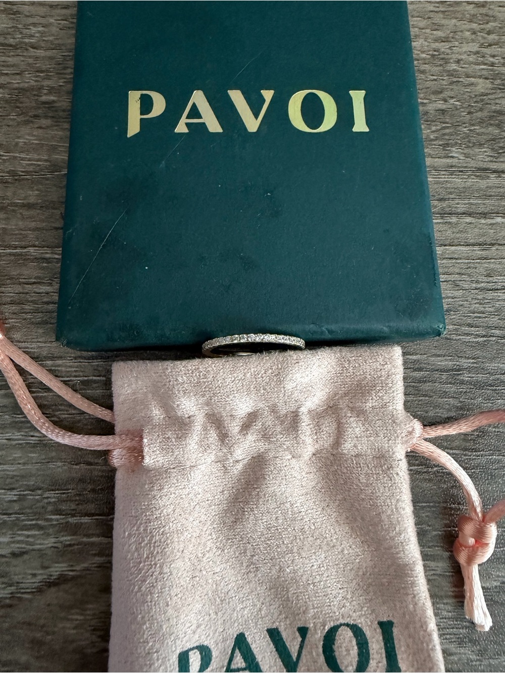 PAVOI Gold Pavé Stackable Ring -size 7